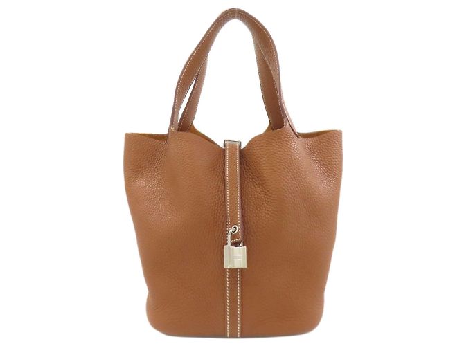 Hermès Bolso Hermes Picotin Lock MM Dorado