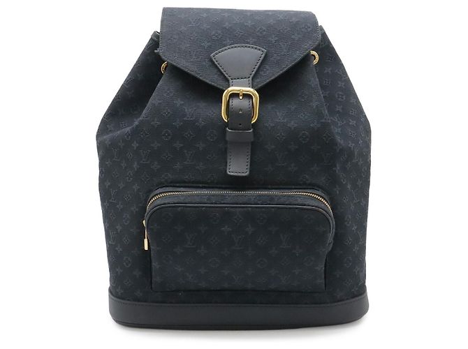 Louis Vuitton Monogram Mini Montsouris GM Rucksack Blau