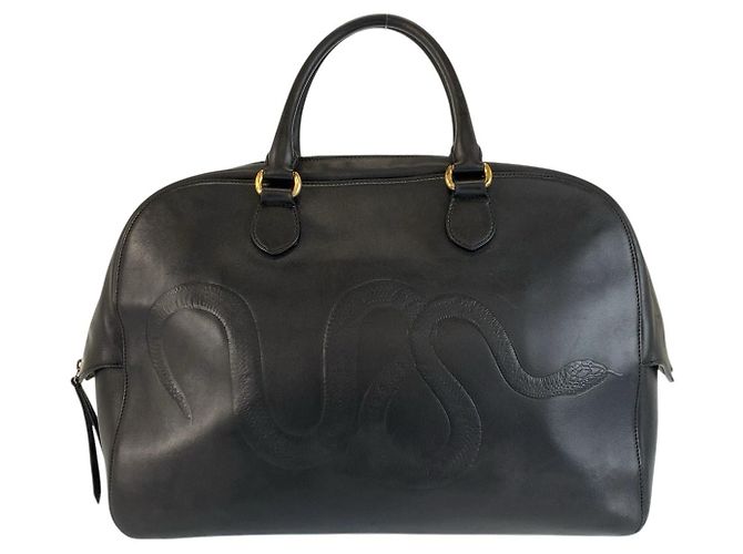 Sac Boston en cuir Gucci Noir