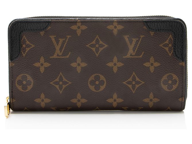 Louis Vuitton Monogram Canvas Retiro Zippy Wallet Black