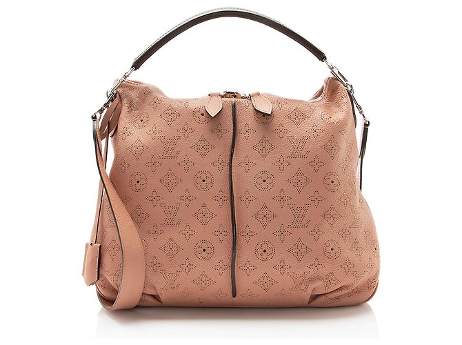 Louis Vuitton Mahina Leather Selene PM Shoulder Bag Brown