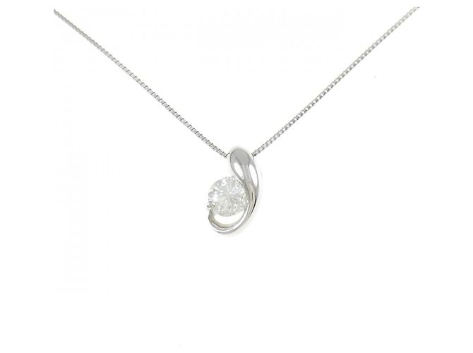 Autre Marque Pt900/Pt850 Platin Diamant Halskette Silber