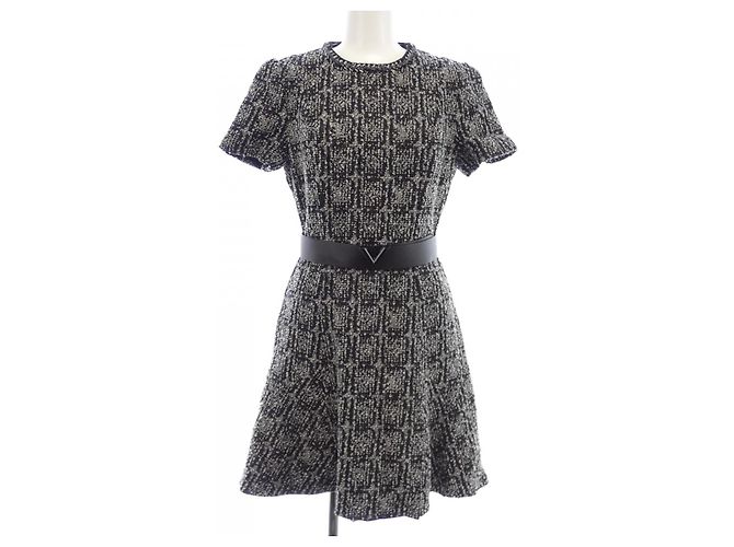 Louis Vuitton Kleid Braun Schwarz Weiß