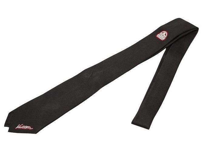 Louis Vuitton Logo Silk Tie Black