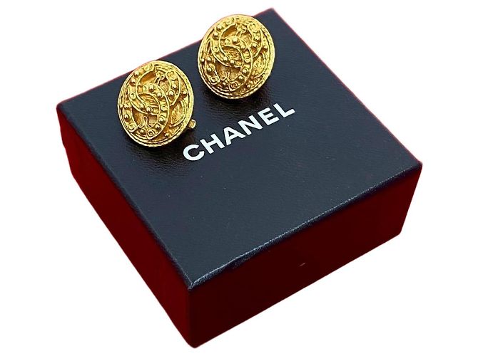 Chanel Coco Mark Ohrringe Gold Golden 
