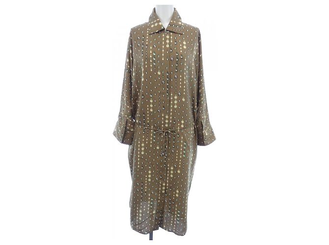 Médor Hermès Seidenkleid HERMES TRESOR DE MEDOR Braun