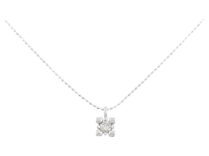 Autre Marque Colar de Au750 com Diamantes Prata