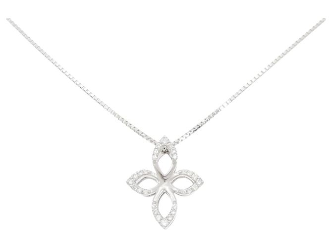 Autre Marque Colar de ouro branco Au750 e diamantes