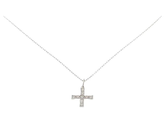Autre Marque Colar de platina e diamantes Prata
