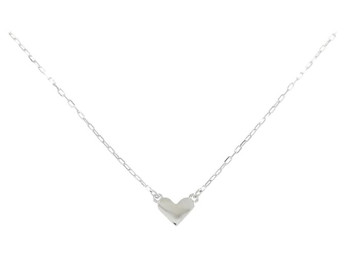 Autre Marque Collana a Cuore in Oro Bianco K10 Argento