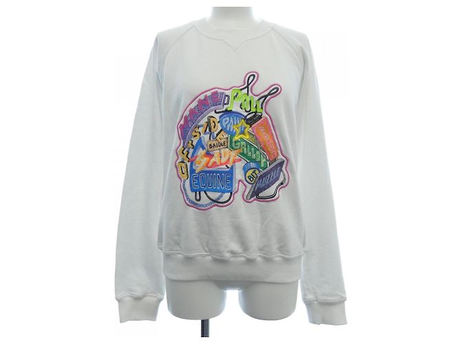 Hermès Hermes 3E4626DA Baumwoll-Sweatshirt 38 Weiß
