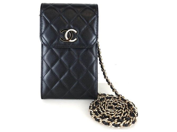 Chanel Bolsa transversal porta-telemóvel cc CC Preto