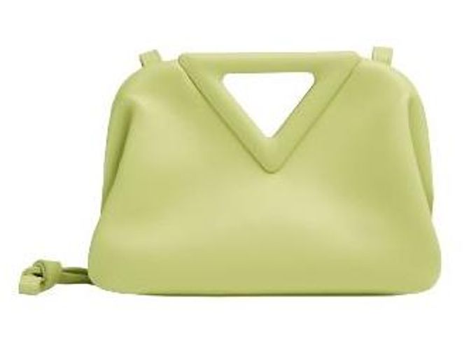 Bottega Veneta Sac à main Small Point Triangle Top Handle en seagrass reconditionné Doré