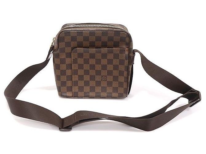 Louis Vuitton Bolsa Transversal Olav PM Damier Ebene Canvas Marrom