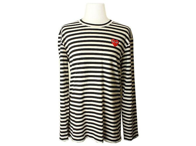 Comme Des Garcons Top listrado preto e branco Multicor