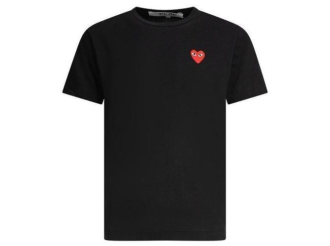 Comme Des Garcons T-Shirt mit kurzen Ärmeln Red Heart Patch AX Schwarz