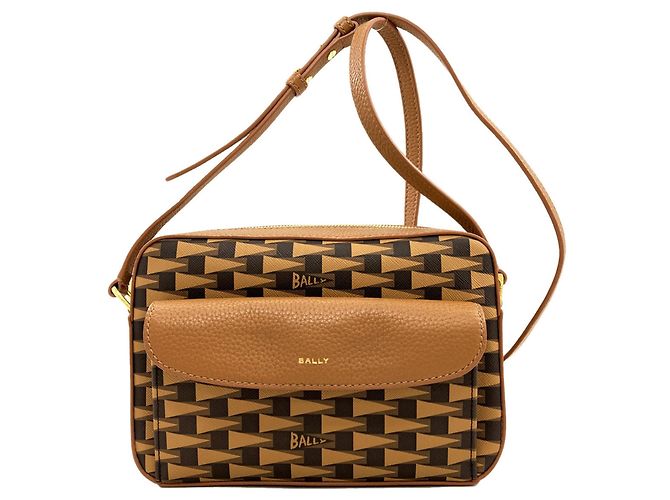 Borsa a tracolla Bally Logo marrone 