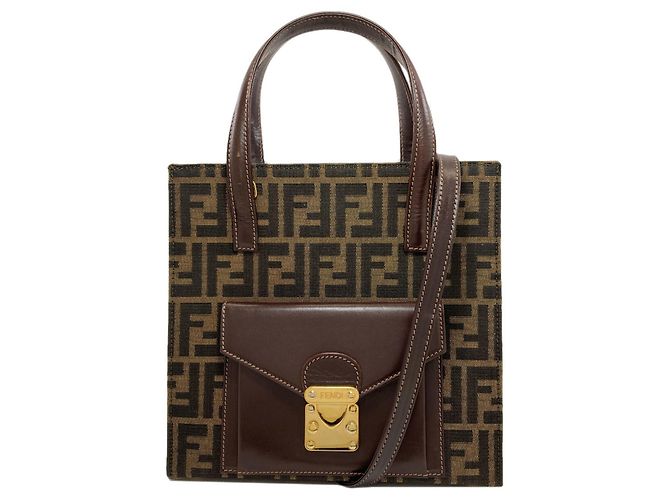 Borsa a 2 vie Fendi Zucca Pattern Marrone