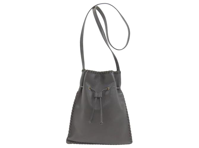 Sac à épaule en cuir tressé Yves Saint Laurent Noir 