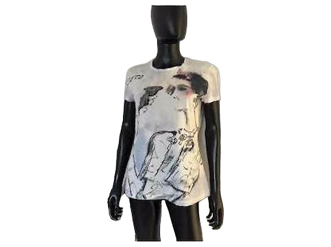 Camiseta de algodón Chanel con estampado "Coco" Blanco Multicolor