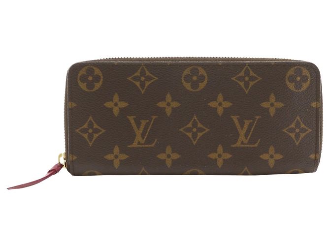 Cartera Long Clemence Louis Vuitton Castaño Roja Fucsia Monograma
