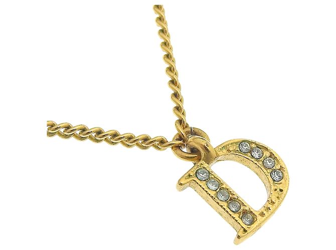 Collana Christian Dior con logo placcato oro D'oro