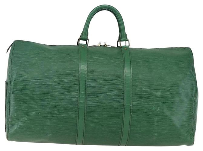 Bolsa Keepall Louis Vuitton em couro Epi 55 Verde