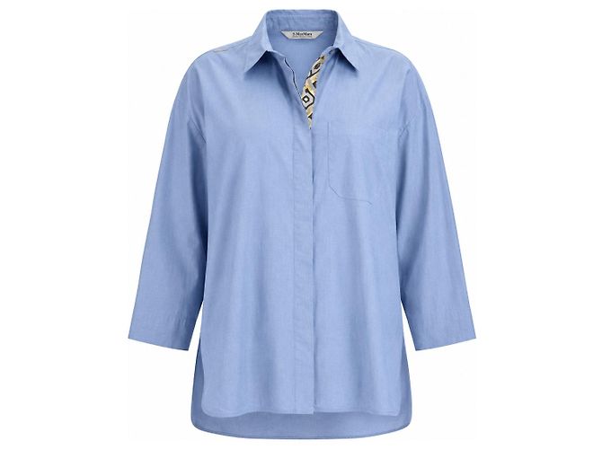 Camisa de algodón azul S Max Mara