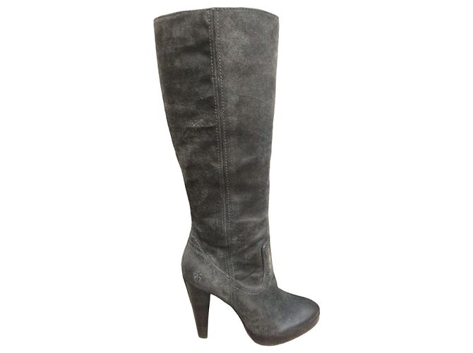 Frye Harlow Campus Grey Suede High Boots