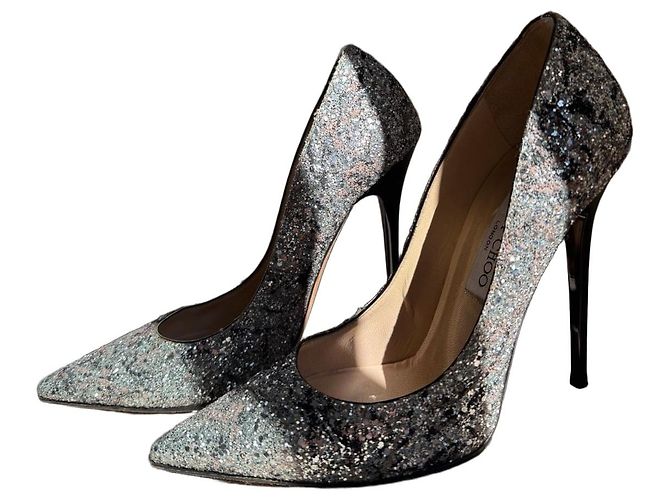 Décolleté a punta glitterati Jimmy Choo Multicolore Metallico