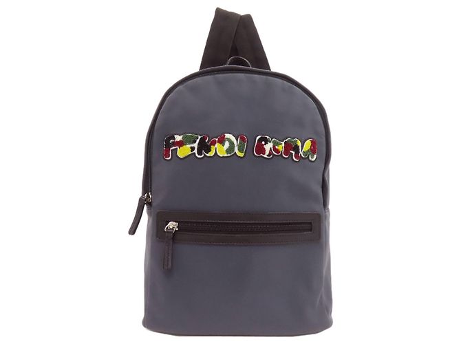 Sac à dos Fendi Logo Patch Marron