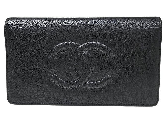 Portafoglio Chanel Timeless CC Caviar Long Nero
