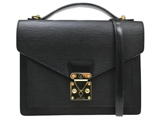 Borsa Louis Vuitton Monceau in pelle Epi BB Nero