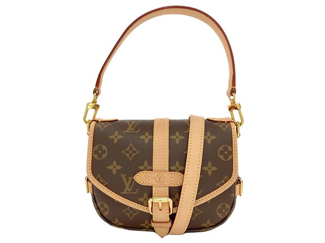 Sac à épaule Louis Vuitton Monogram Saumur BB Marron