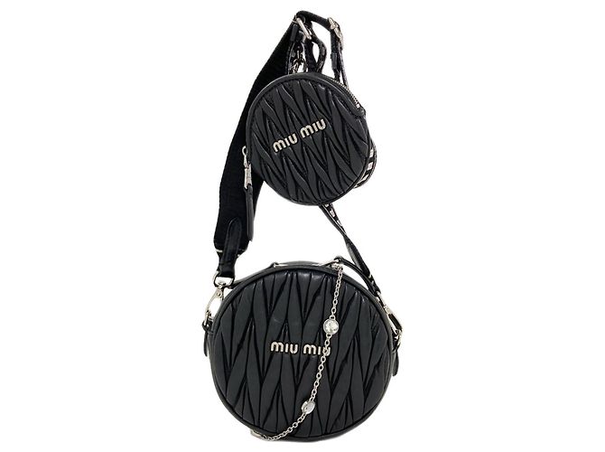 Borsa a tracolla 2-Way Matelassé Miu Miu Nero
