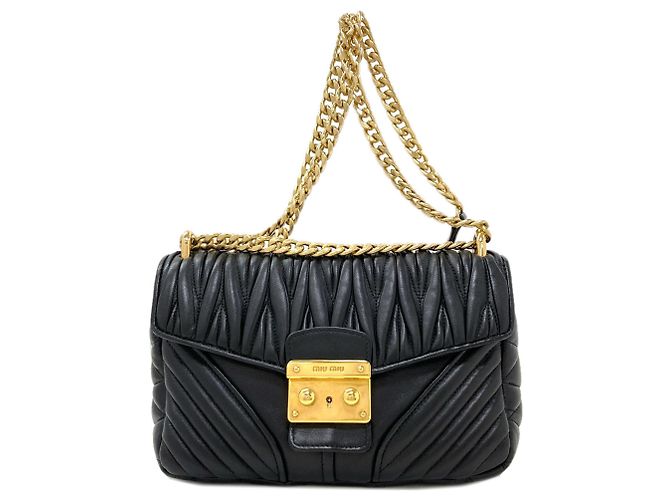 Borsa a Spalla Biker Miu Miu Nero