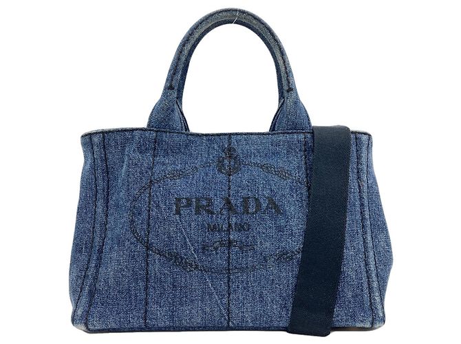 Borsa 2-Way Prada Canapa Mini Blu 