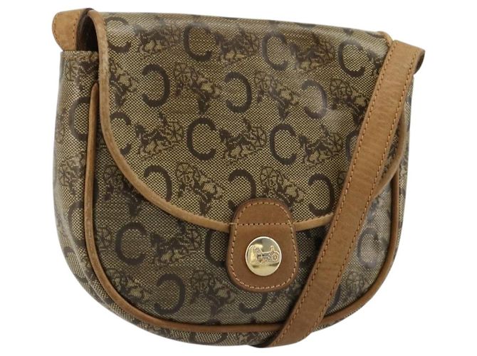 Céline Borsa a tracolla CELINE C Sulky PVC Beige Oro Auth BA13337 D'oro