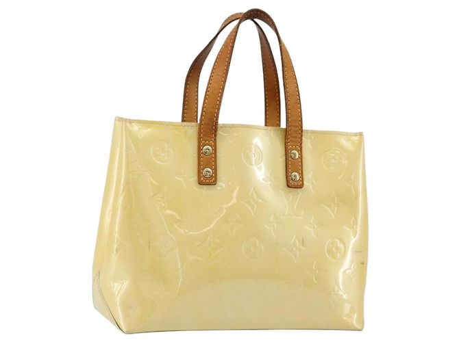 LOUIS VUITTON Monogram Vernis Reade PM Handtasche Perle M91336 LV Auth BA13397