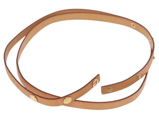 Alça de ombro em couro LOUIS VUITTON 44.5" Bege LV Auth ep14904