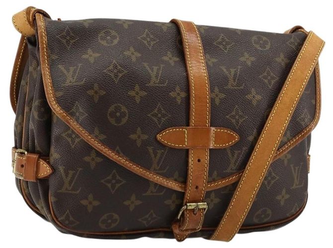 LOUIS VUITTON Bolsa de Ombro Monogram Saumur 30 M42256 LV Auth ka4691