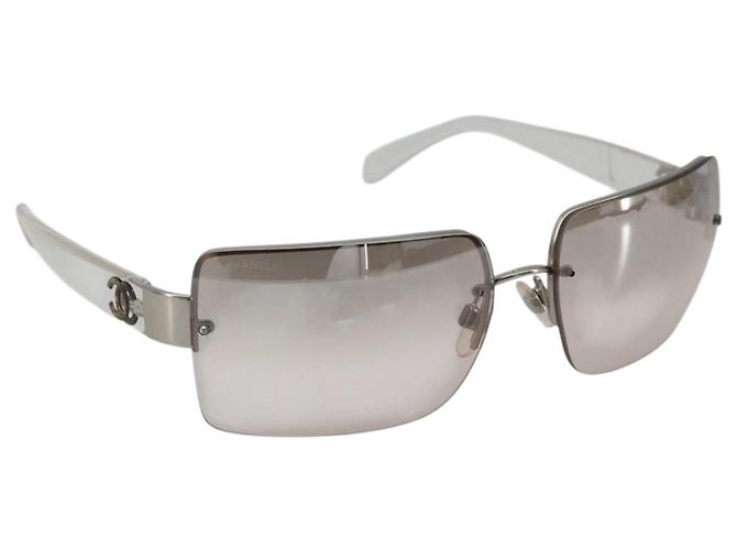 Gafas de sol CHANEL de plástico transparente plata CC Auth 185209