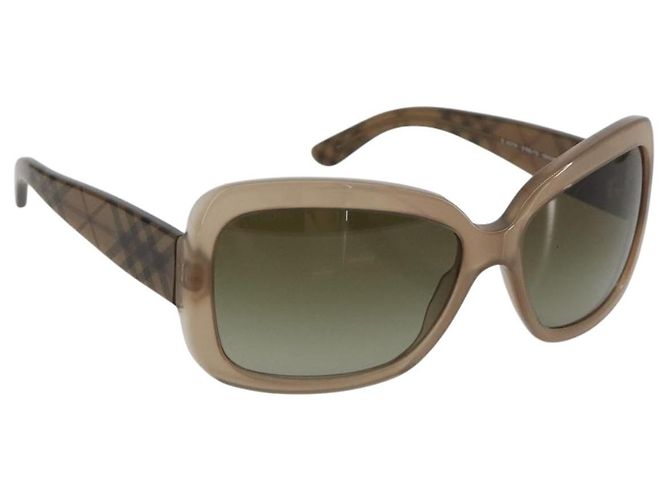 Óculos de sol BURBERRY Nova Check em plástico Marrom Auth BA13436M
