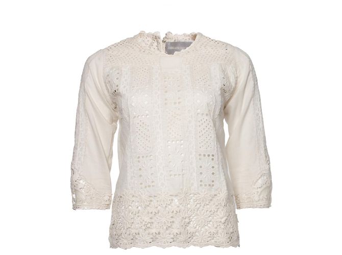 Zadig & Voltaire deluxe, Top mit Spitzendetails Weiß 