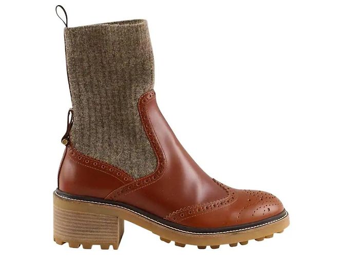 Chloé Braune gefütterte Stiefel