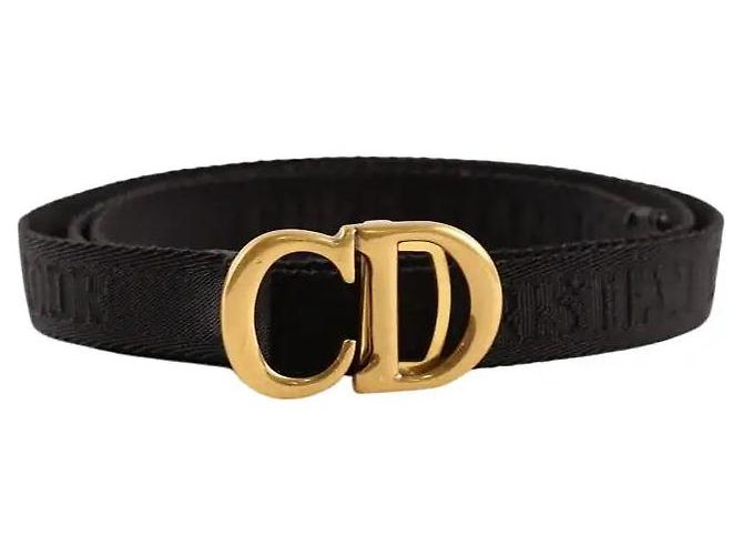 Dior Cinturón de tela negro