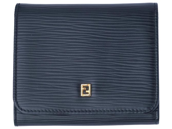 Way Fendi Vintage Black Epi Leather Wallet