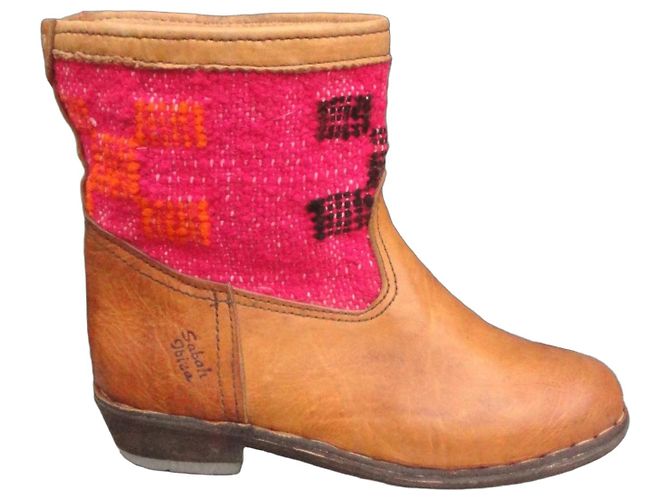 Autre Marque Botines Sabah Ibiza de cuero Castaño Rosa