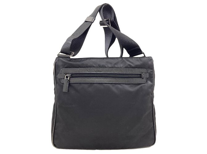 Borsa a tracolla in nylon nero Prada