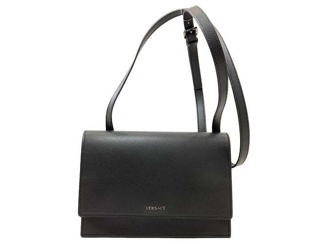 Borsa a tracolla in pelle Versace Nero
